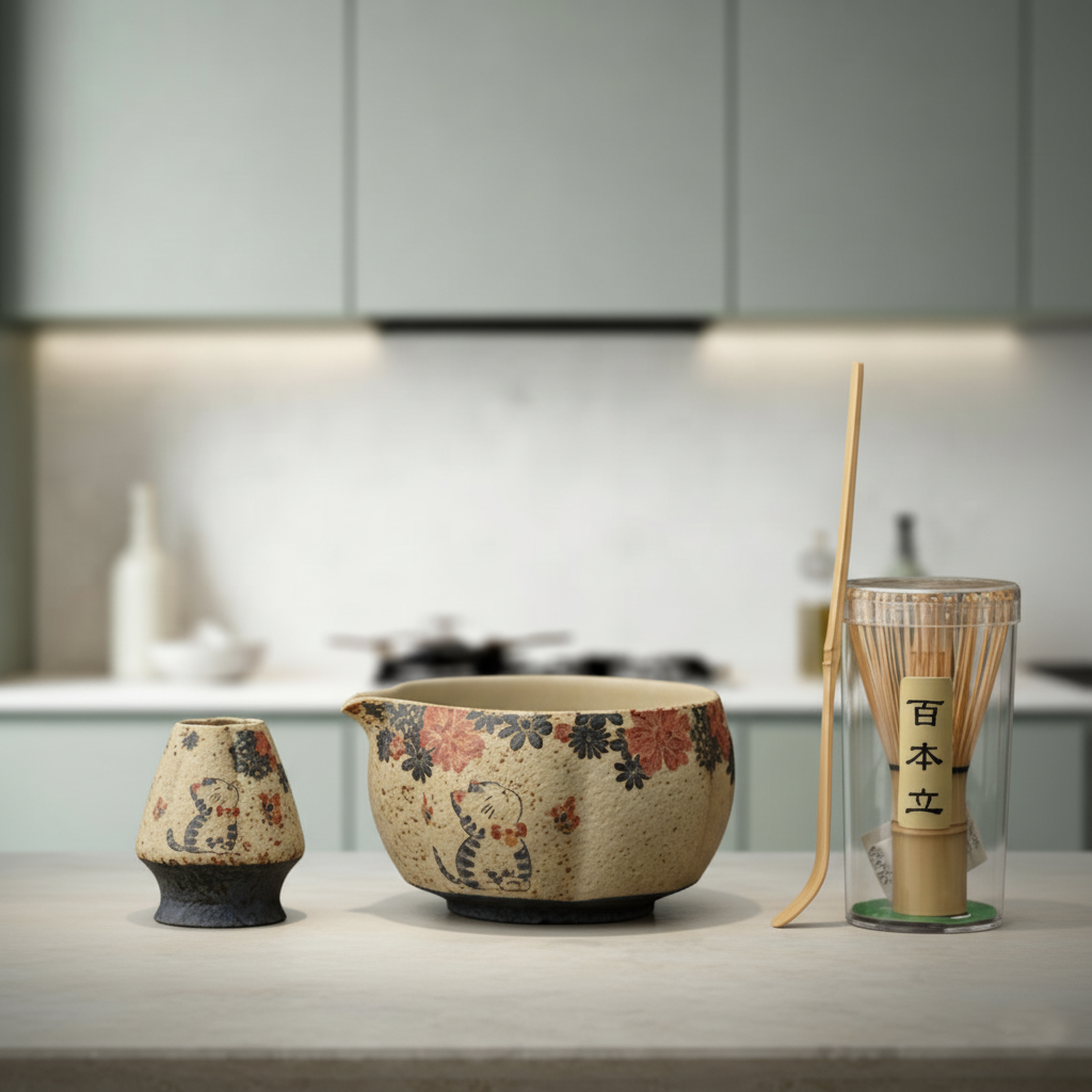 Matcha Sakura Neko • Zestaw ceremonialny